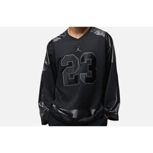 Jordan Brooklyn Hockey Collegiate Jersey HV0109-010 Black Grey Men's S / M / L